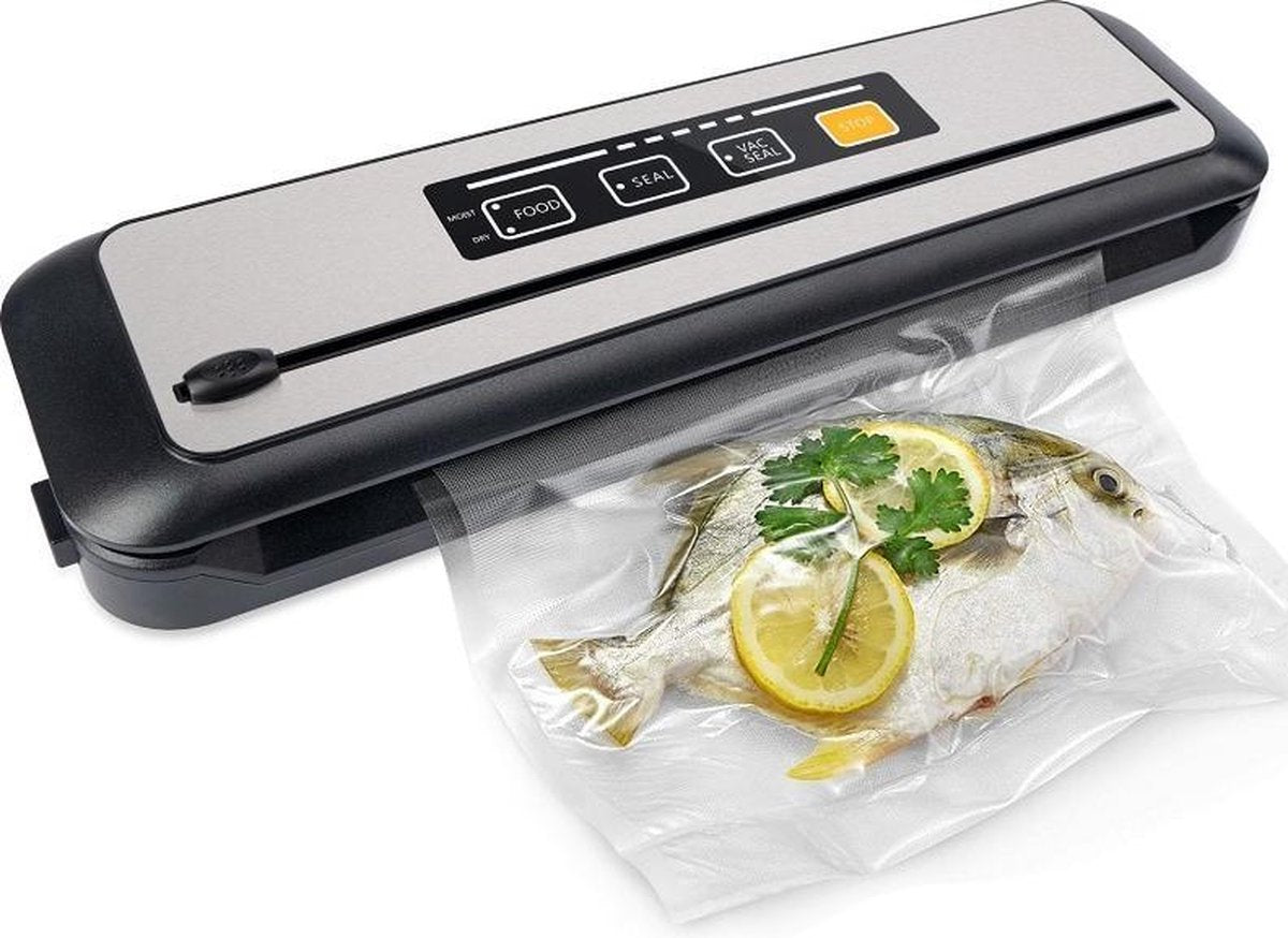 TBG Vacuümverpakkingsmachine Sous Vide-vacuümverzegelaar voor voedselopslag Nieuwe voedselverpakker Vacuümzakken voor vacuümverpakking 6621 SL Black
