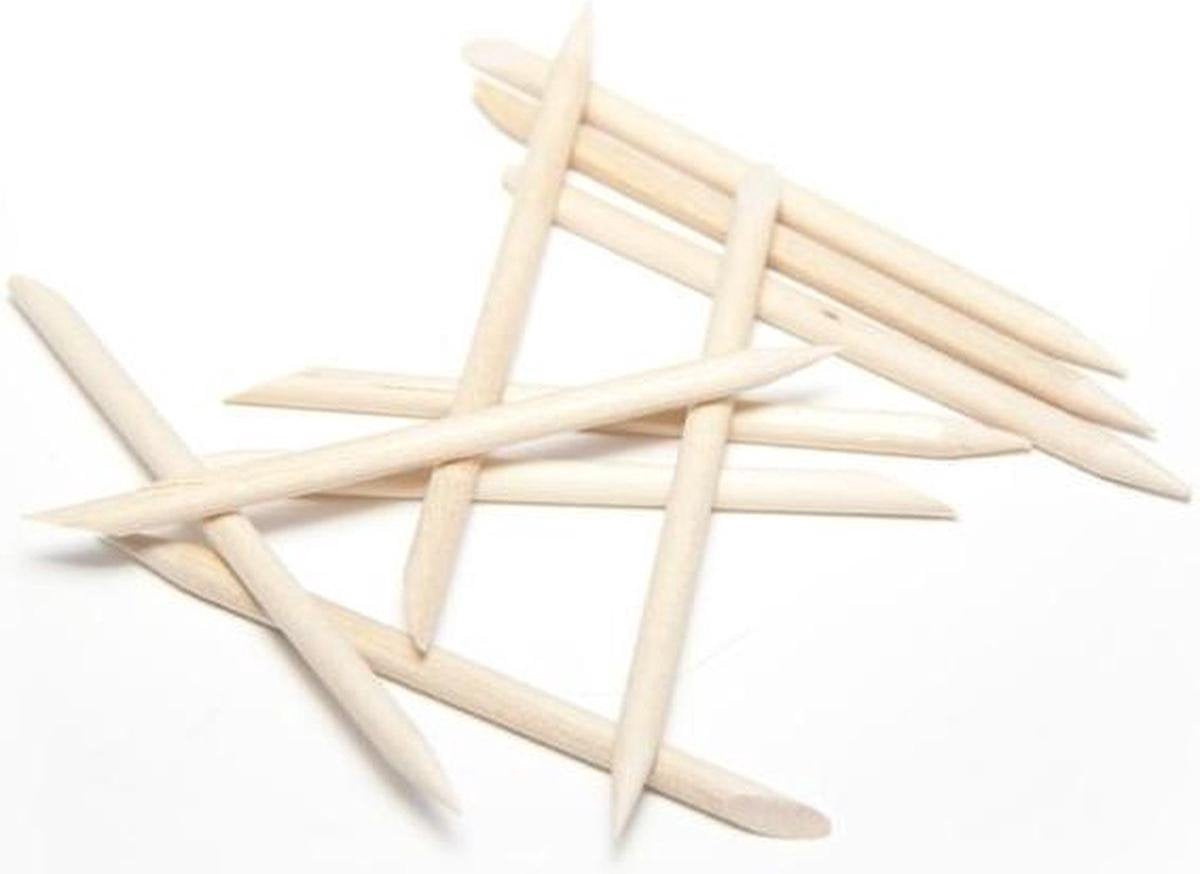 IRSA Cuticle pusher / wood sticks - woodsticks - manicure - bokkepoot-pedicure - nagels- houtstokjes - nagelriemen - nagelverzorging - bokkenpoot - 10 Stuks