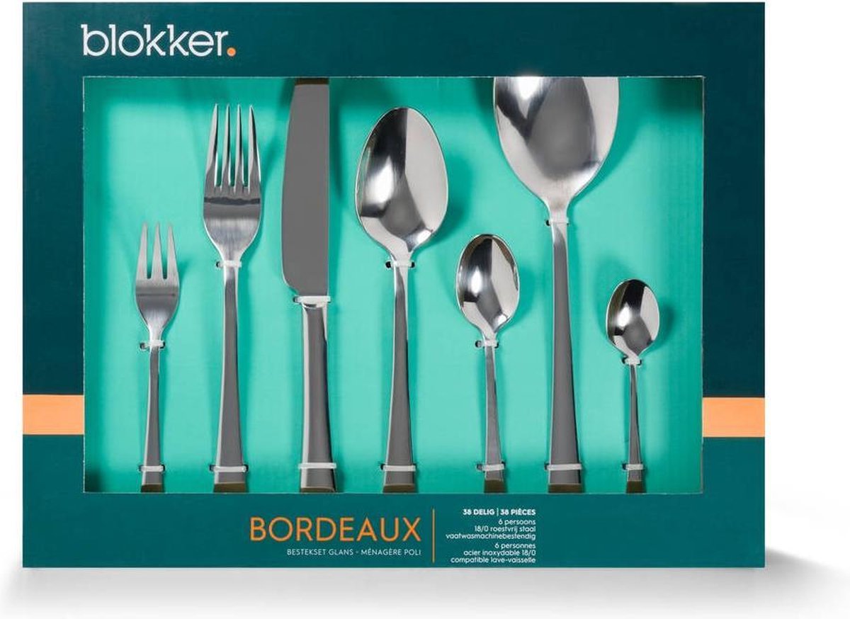 Blokker Bordeaux bestekset - 38-delig - 6 persoons - glans