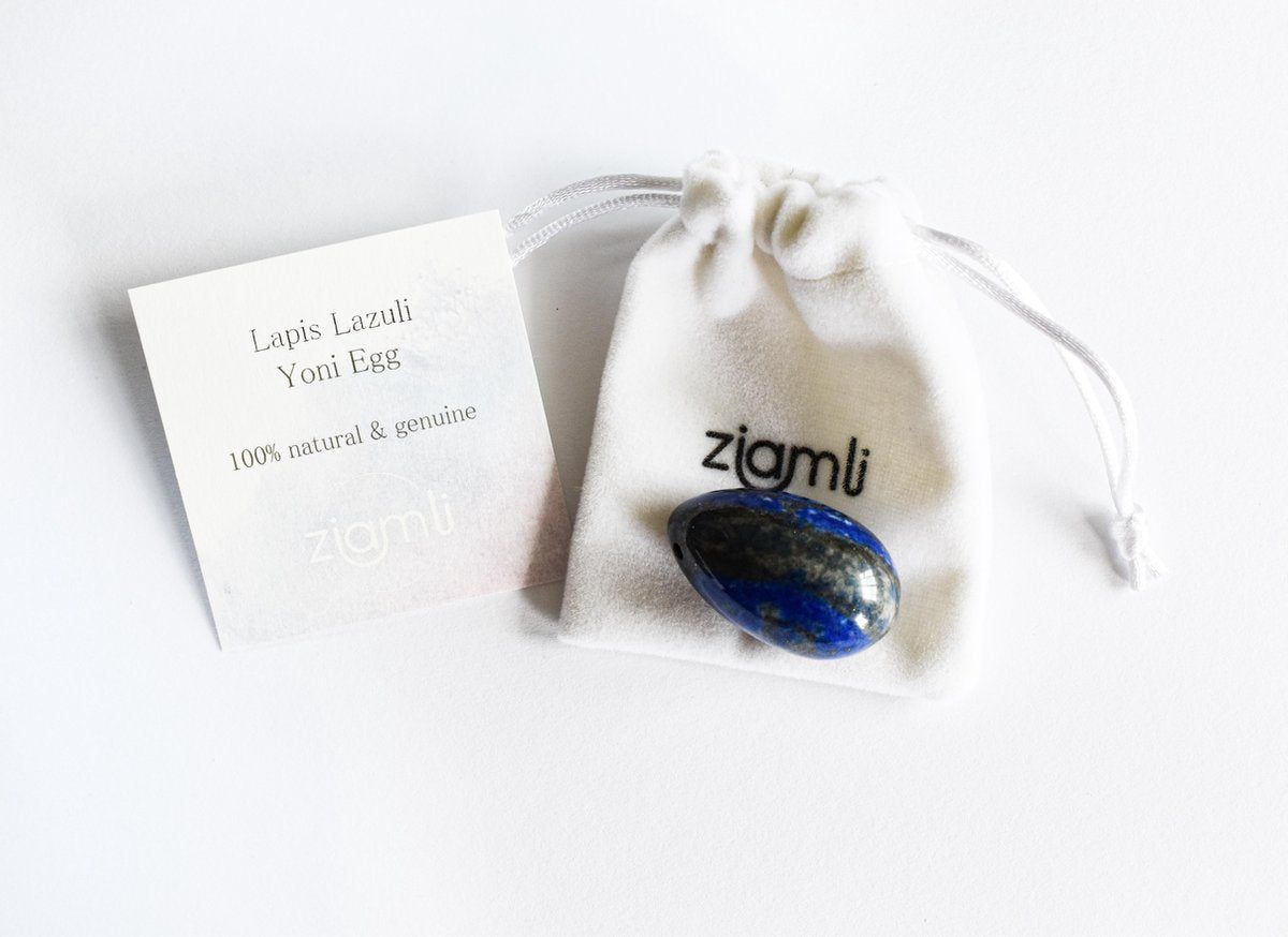 Ziamli yoni ei M (40*25 mm) - 100% lapis lazuli - Massage ei - Yoni egg lapis lazuli - Drilled