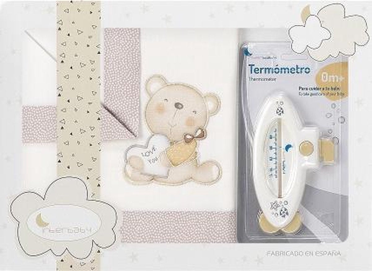 Interbaby Wieglakenset Love You Katoen Beige/wit 4-delig