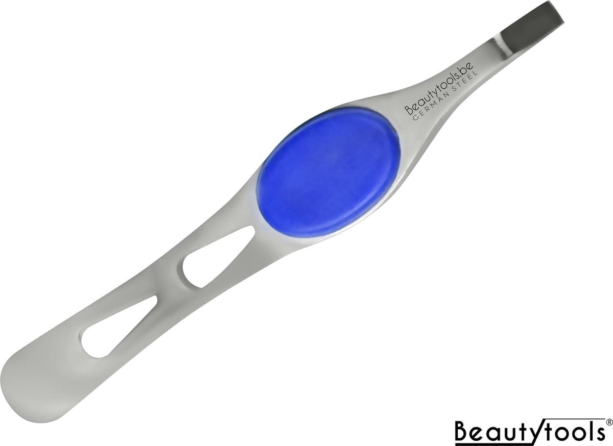 PREMIUM Beautytools Professional Epileer Pincet/ Tweezer Voor Wenkbrauwen: Comfy Blue - Stevige bek - (BT-1840)