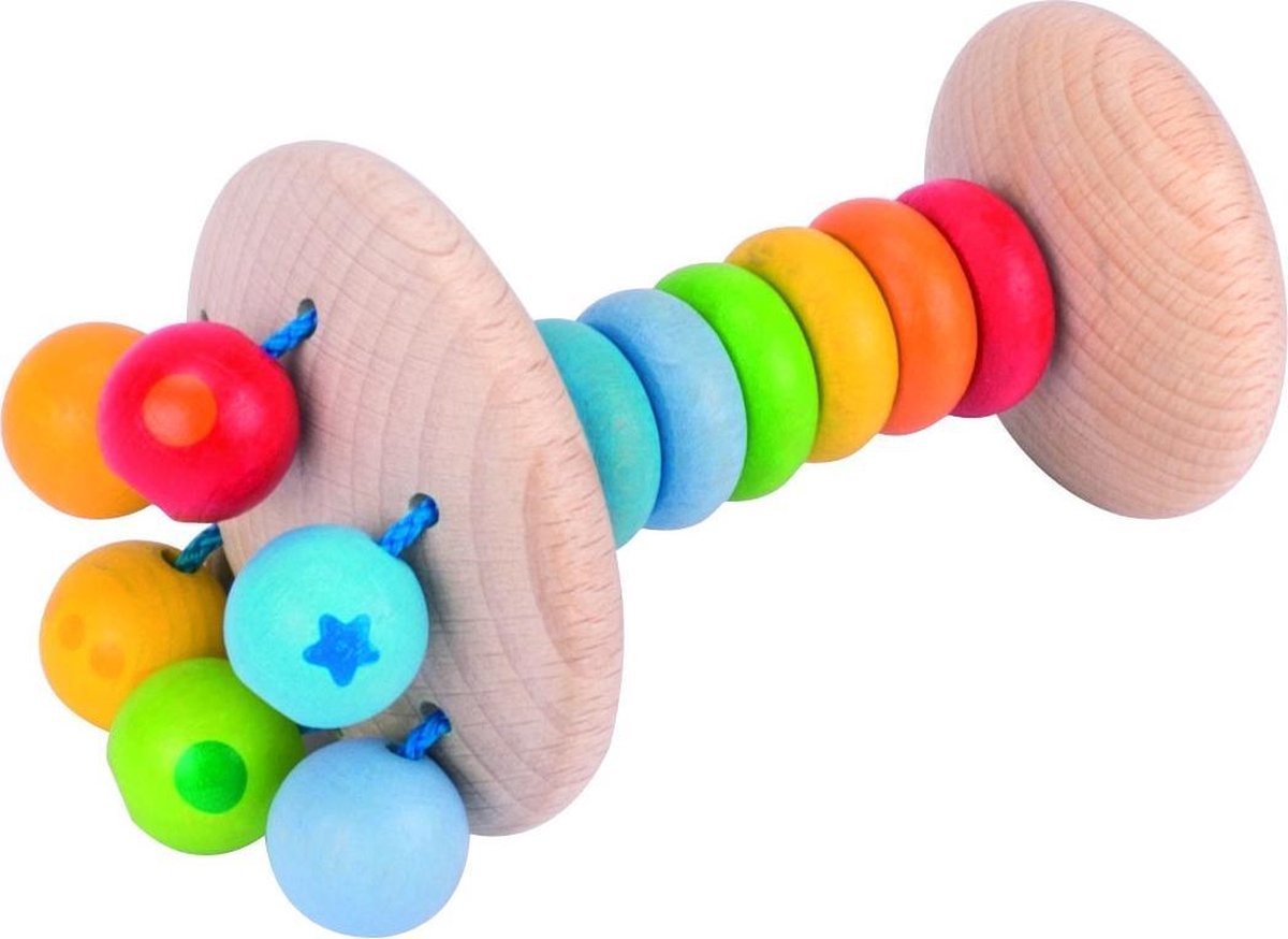 Heimess Houten Bijtring Rammelaar Regenboog 11cm