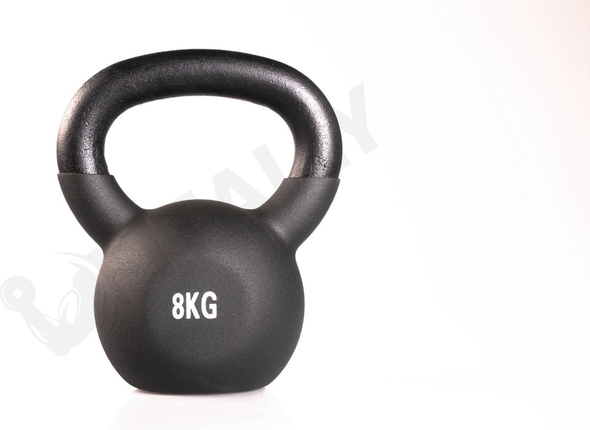 Fitally - Kettlebell - Staal - 8 KG - Zwart