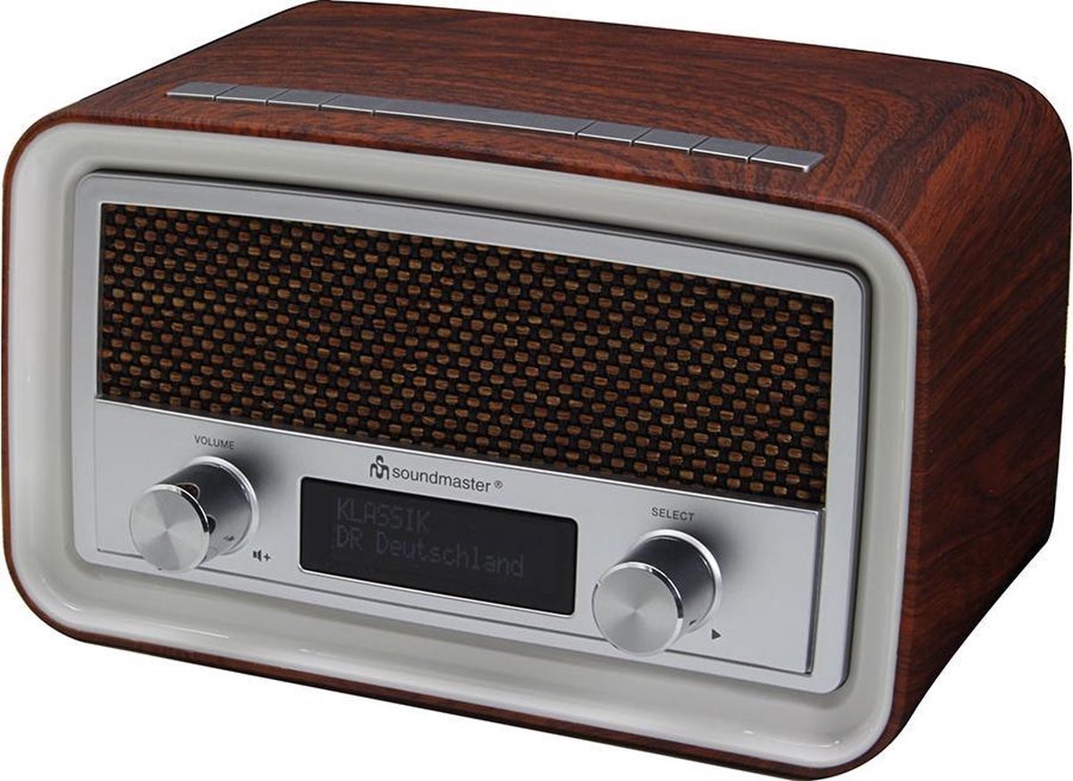Soundmaster UR190DBR Wekker radio DAB+ tafelmodel - Bruin