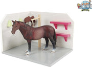 Kids Globe - Paarden wasbox roze - Speelfigurenset - 15 x 18 x 12 - Schaal 1:24 (610205)