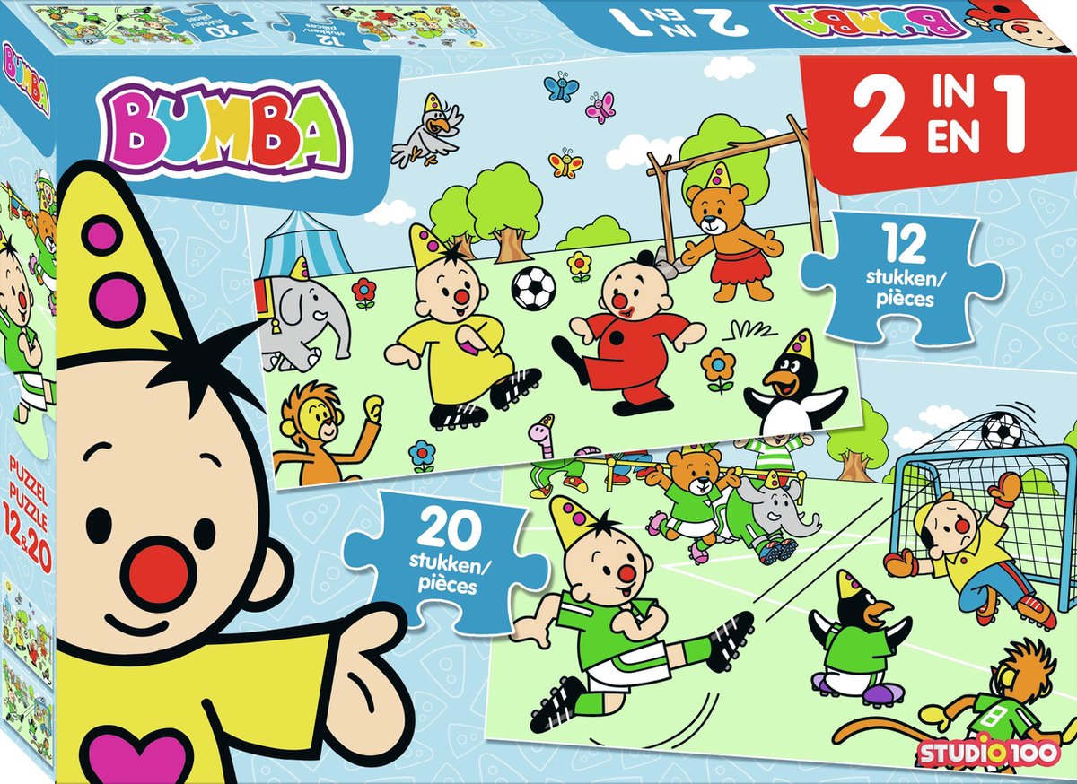 Bumba - 2 in 1 puzzel - voetbal - 12 en 20 stukken