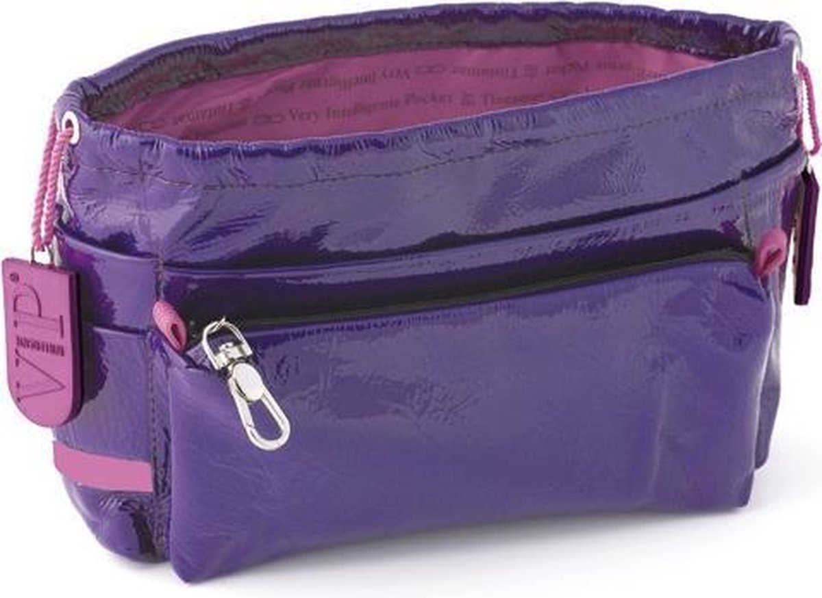 Tasorganizer rundleer - violet / prune