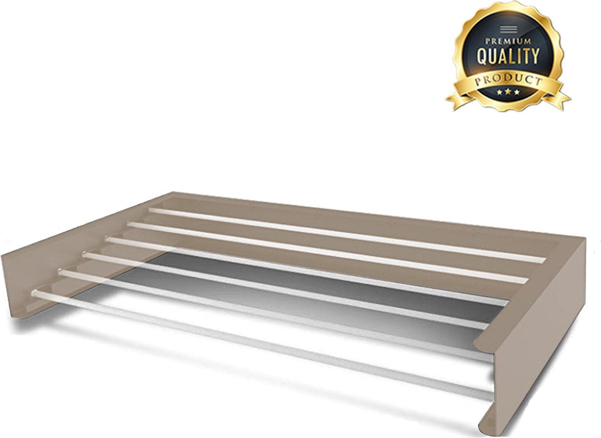 Homestic© Inklapbaar Droogrek - 6m Drooglengte - Universeel Wasrek voor in de Badkamer/Tuin/Slaapkamer/Balkon - Aluminium - Cappuccino