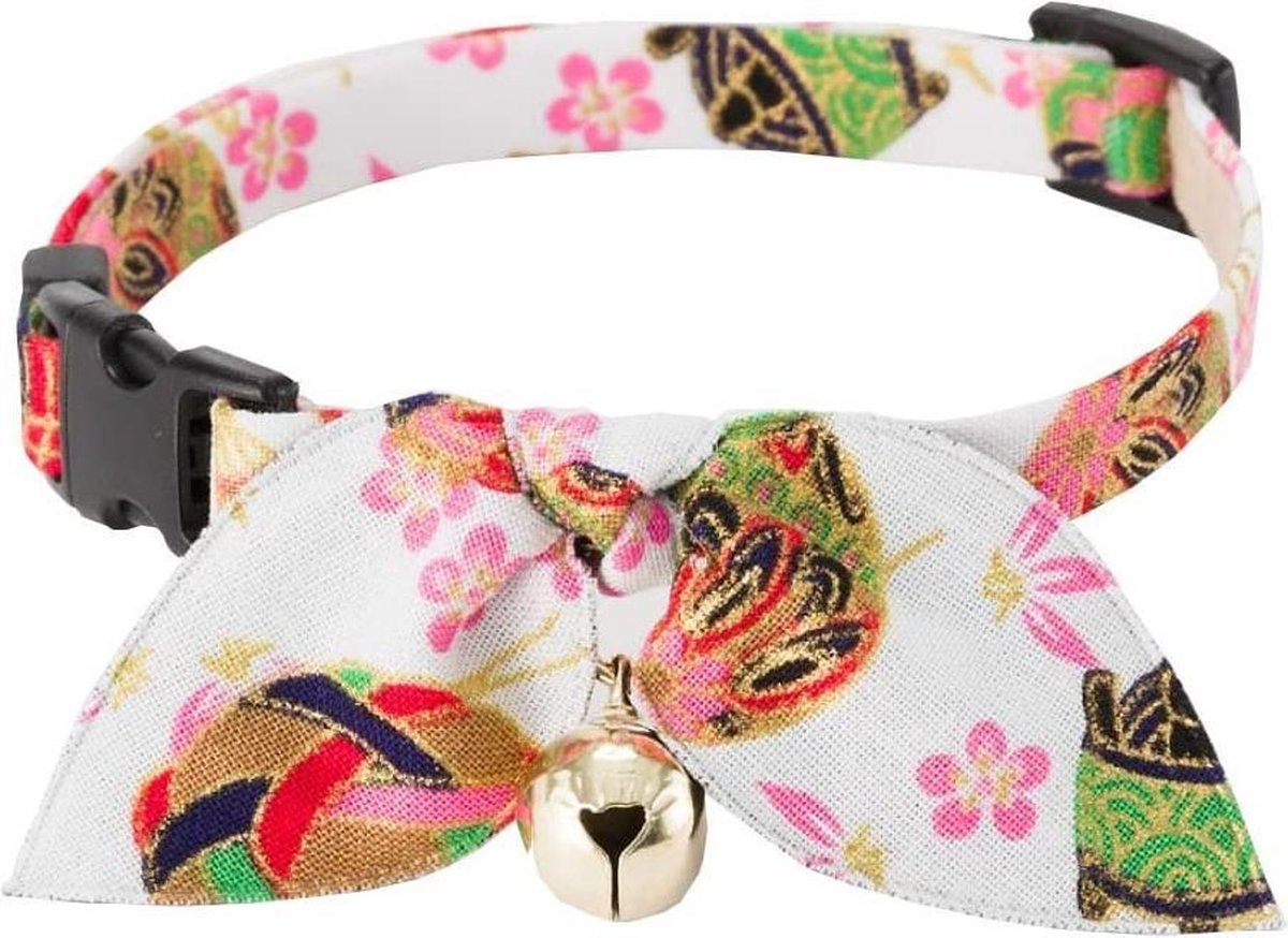 NECOICHI Kimono strik kattenhalsband wit