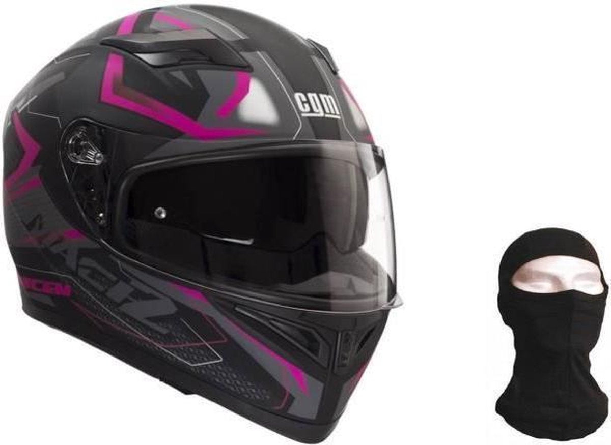CGM integraalhelm 316G Match2 + bivakmuts - Heren - zwart en roze