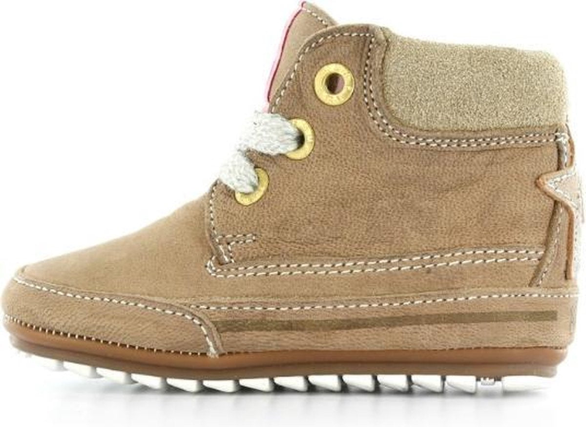 Shoesme babyschoentjes Smart taupe met veters