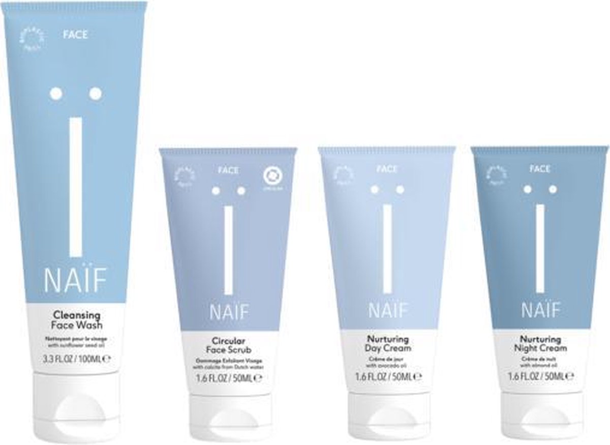 Naïf natuurlijke gezichtsverzorging set – 4 stuks - voordeelverpakking