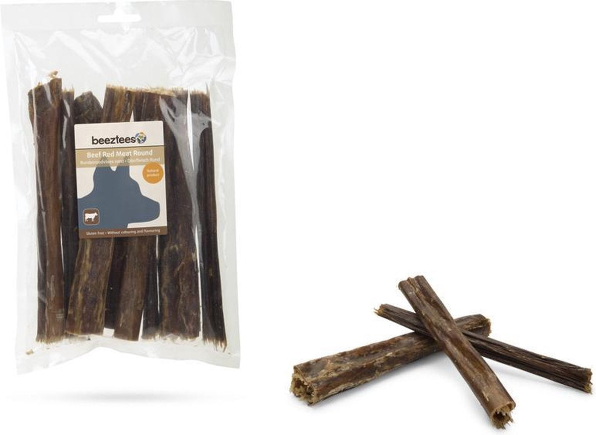 Beeztees Runderrookvlees Rond - Hondensnack - 200 gram