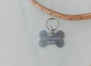Hondenpenning groot zilver | 1 zijde graveren | 40x28 mm