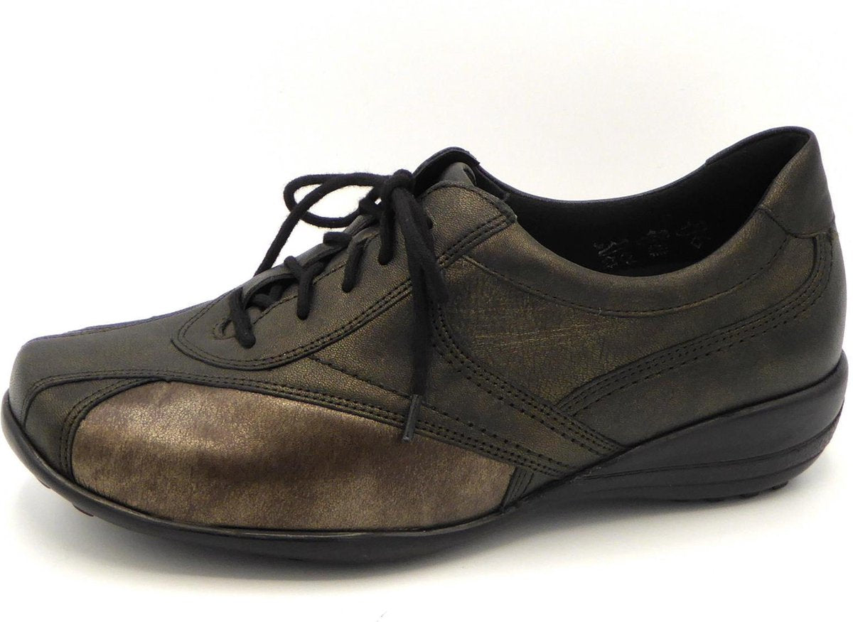Waldläufer Dames Veterschoen OrthoTritt Soft 01002-401-916 Brons/Combi - Katja Wijdte K - Maat 3½