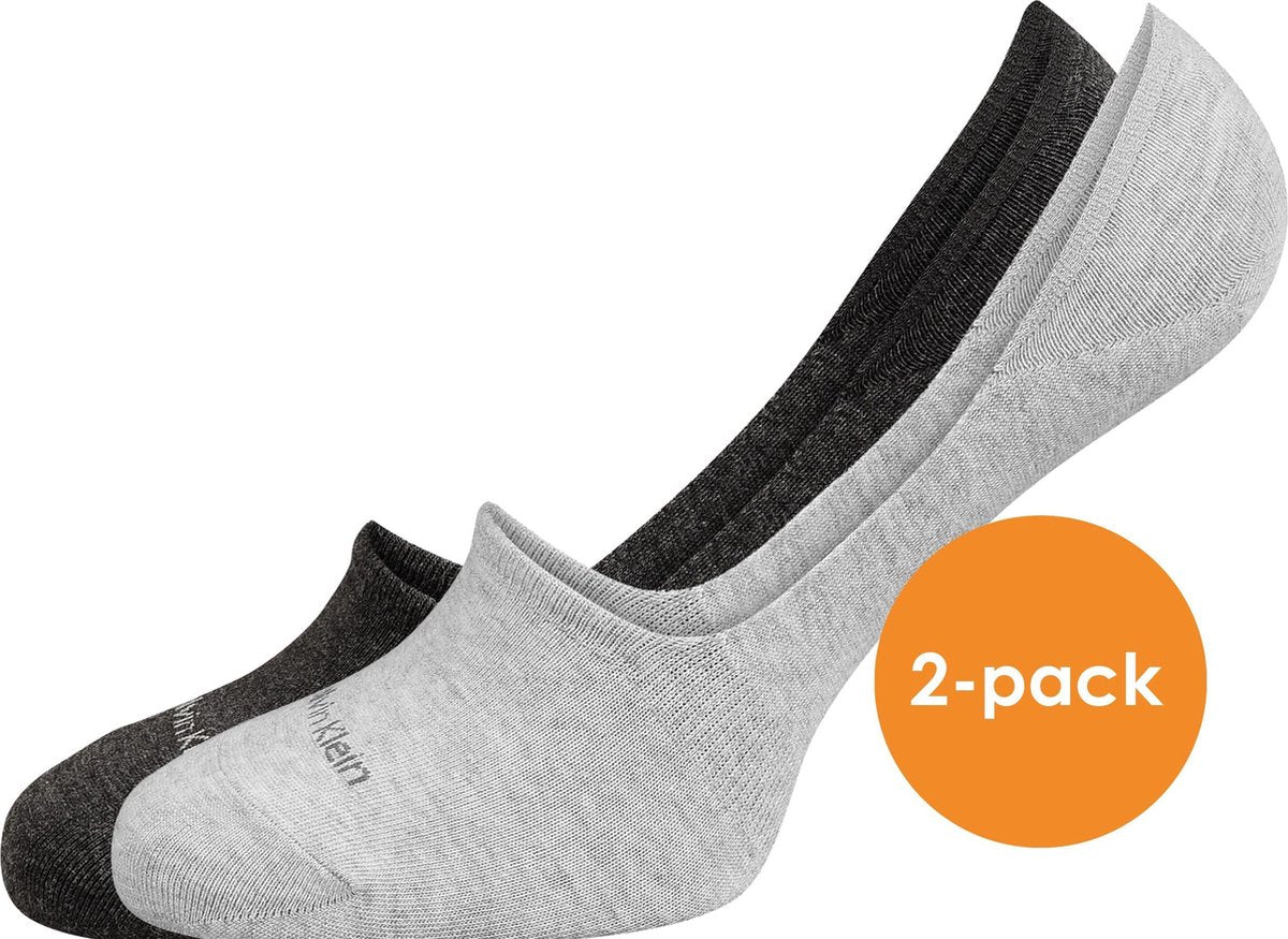 Calvin Klein Luca herensokken (2-pack) - onzichtbare sneakersokken - antraciet -  Maat: 43-46