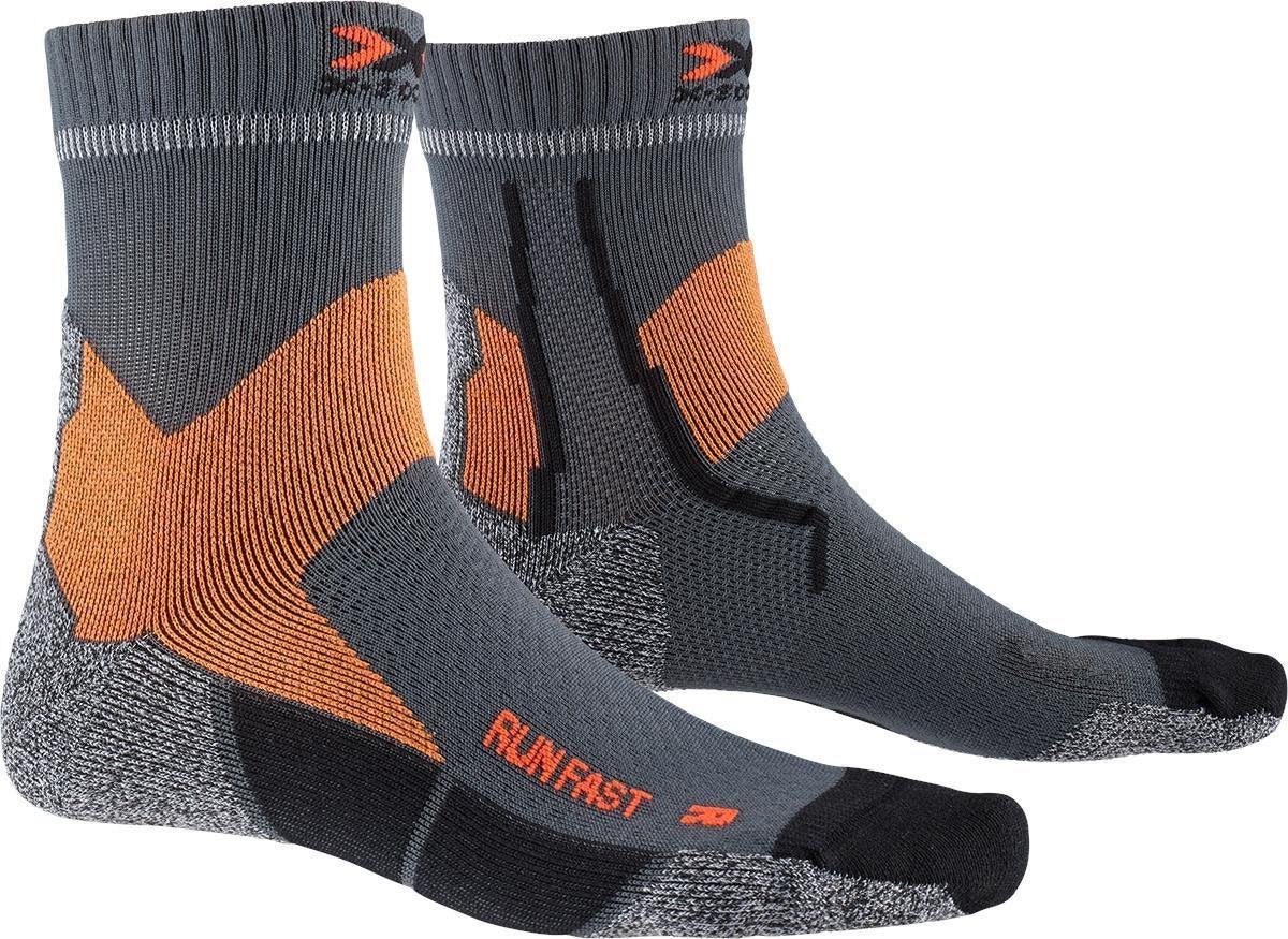 X-socks Hardloopsokken Run Fast Pa/pe/pp Grijs/oranje Mt 35-38