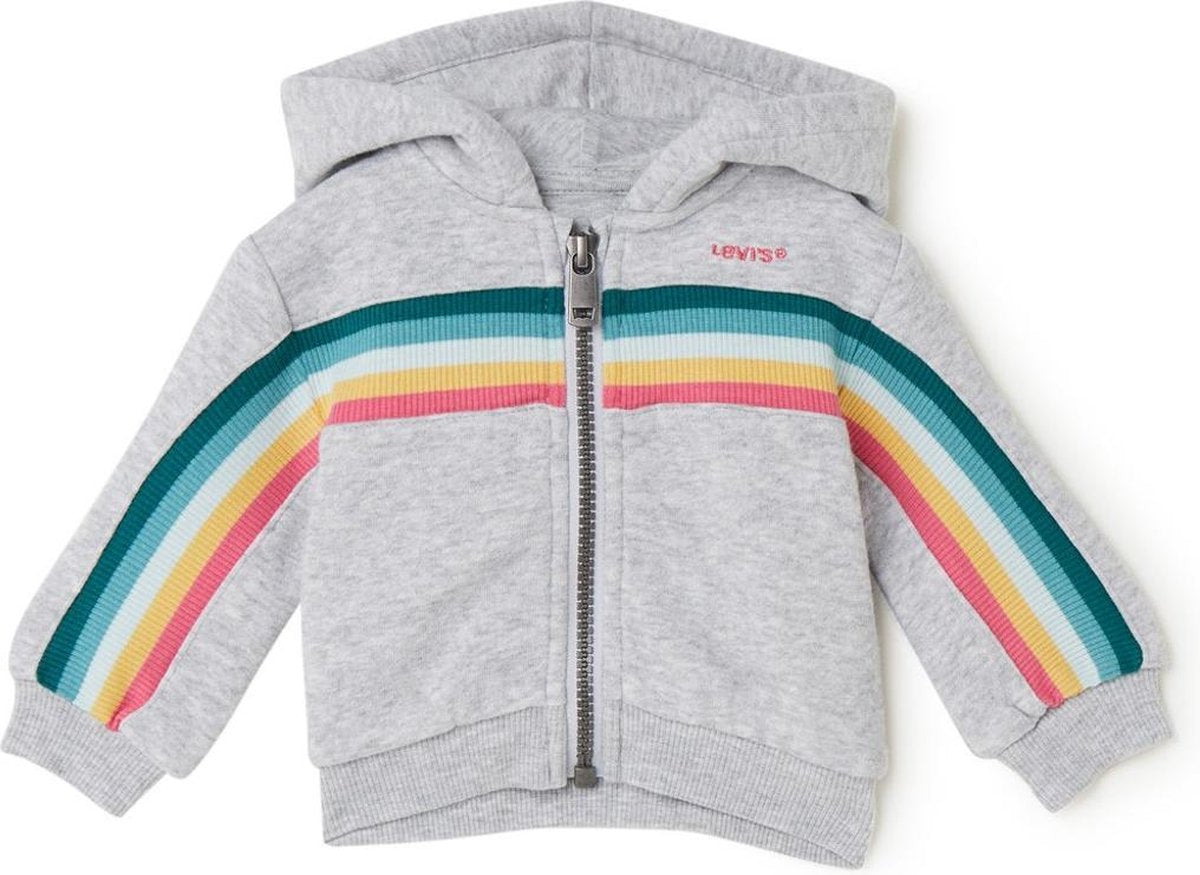 Levi's Sweatvest met streepprint en capuchon - Grijs - Maat 62
