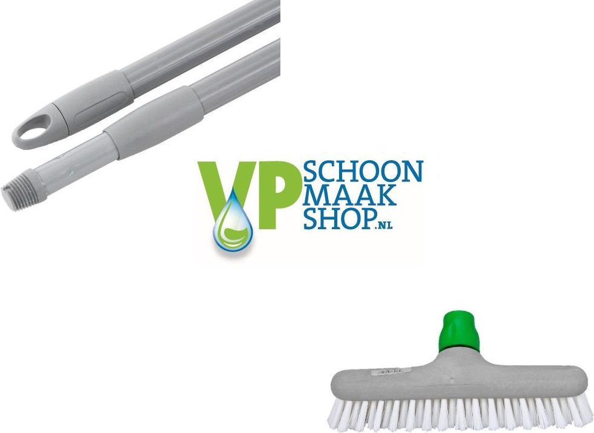 Schrobber met telescoop steel / luiwagen nylon met telescoopsteel uitschuifbaar