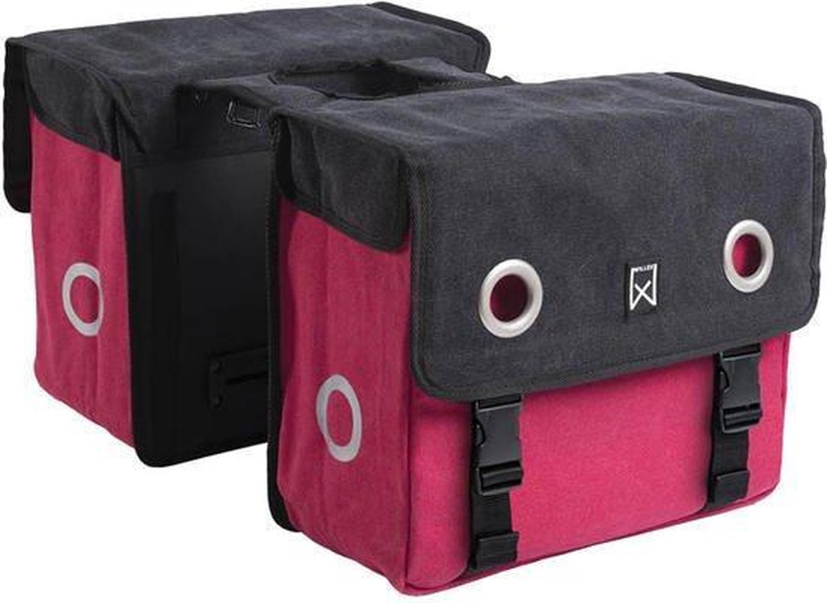 Willex Canvas Tas Zwart/Paradise Red