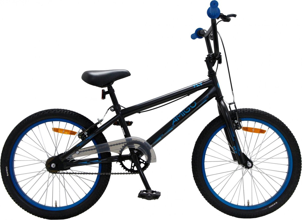 Amigo Fly - BMX fiets 20 inch - Voor jongens en meisjes - Zwart/Blauw