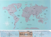Valetti wereld kraskaart 88x52 cm