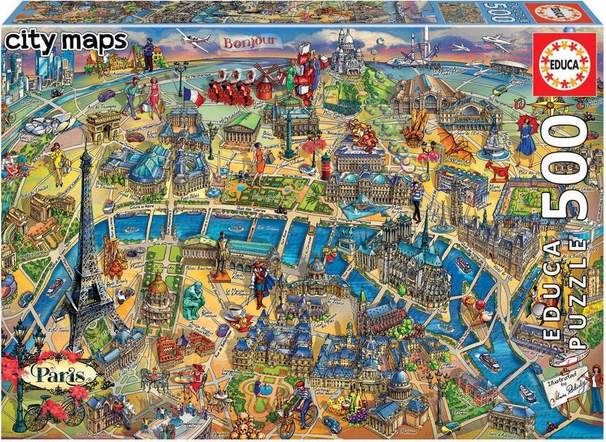 Educa - Paris City Maps 500 Teile Puzzle
