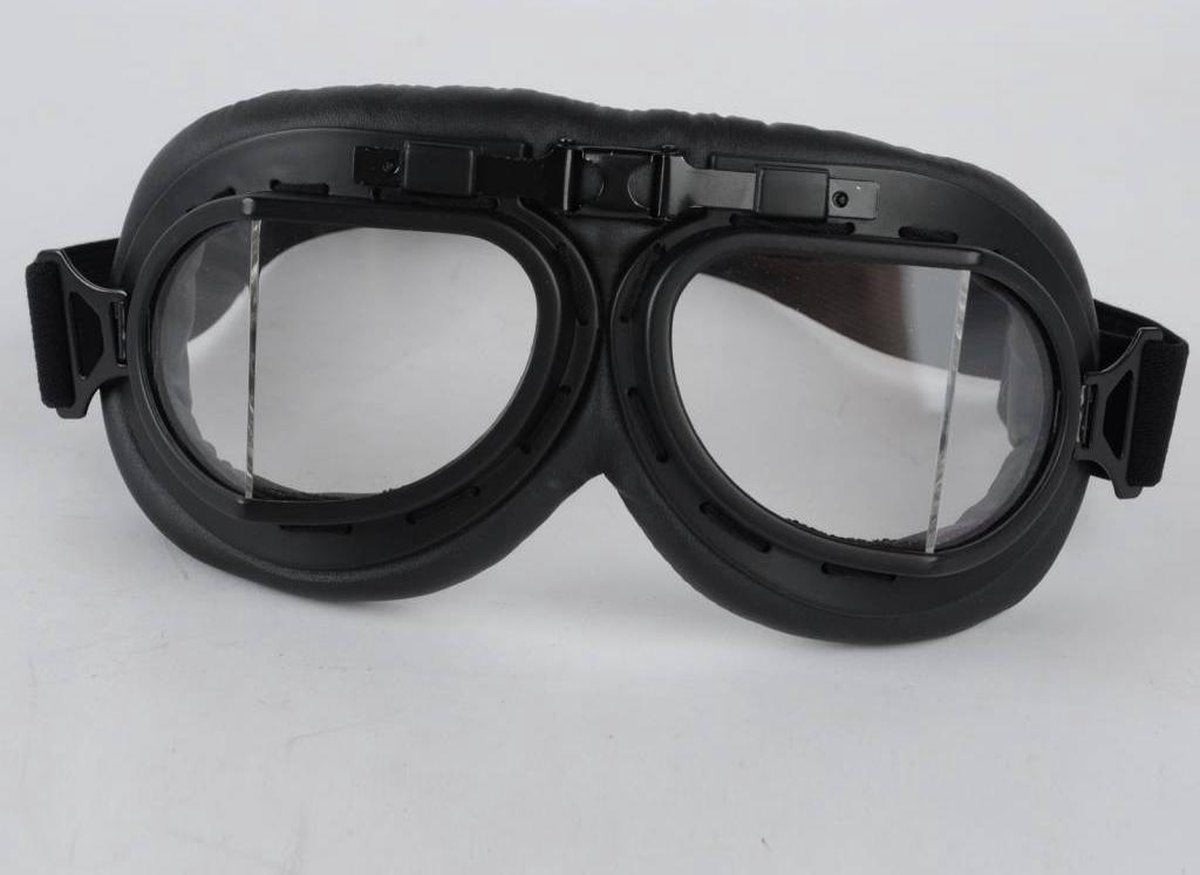 Zwarte pilotenbril helder glas