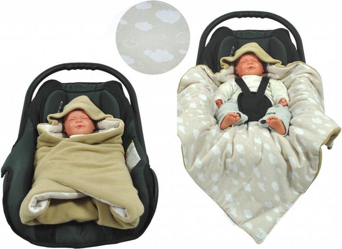 Hobea Wikkeldeken beige met wolken
