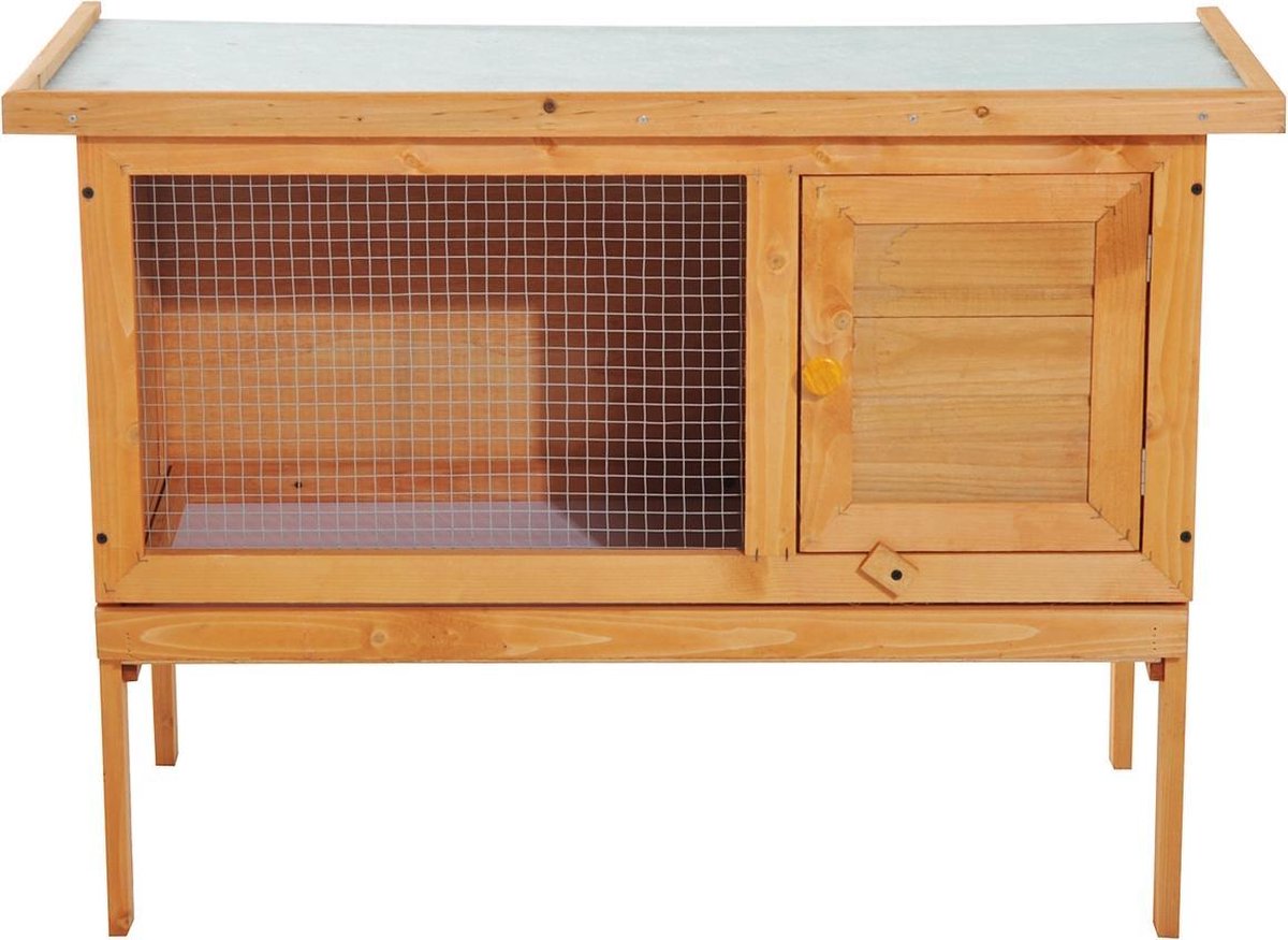 Konijnenhok - Konijnenren - Konijnenhok voor buiten - Hout - 90 x 45 x 65cm