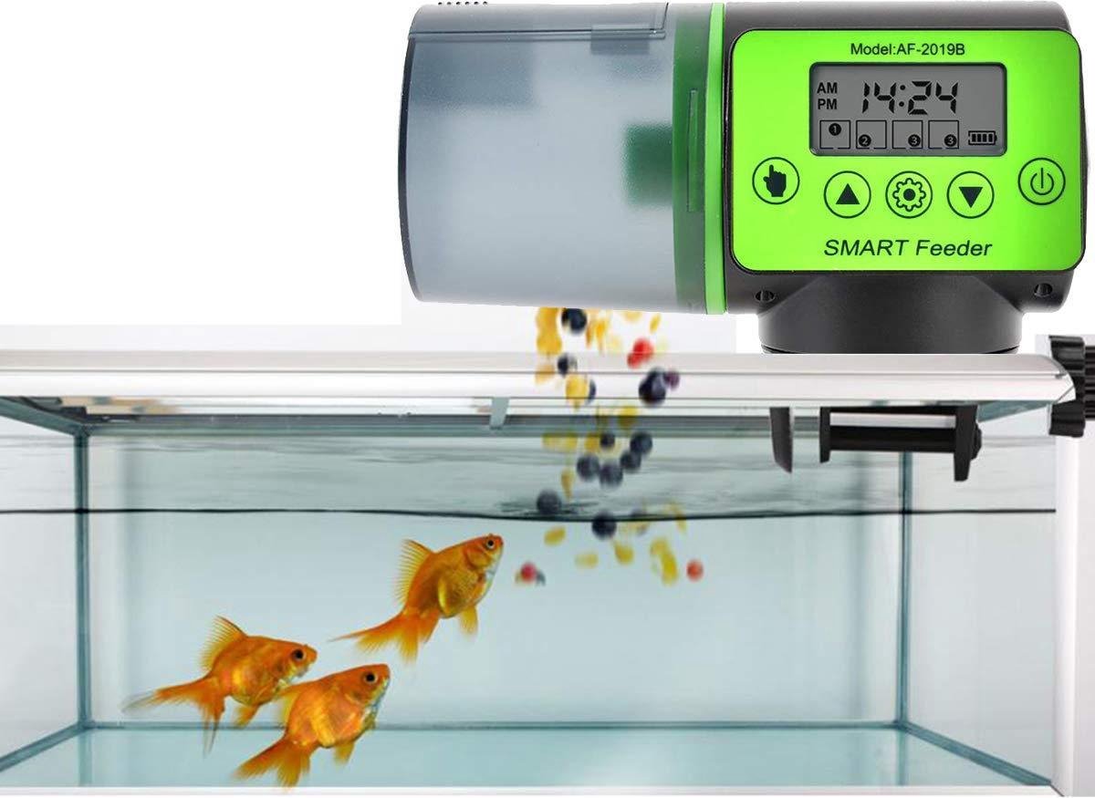 TZ® Automatische Visvoerautomaat | Visvoeder met LCD-display en timer voor aquarium | Voederapparaat | Pet feeder | Automatisch voeren eten geven | Visvoer aquarium met LCD-display geschikt voor weekendvakantie