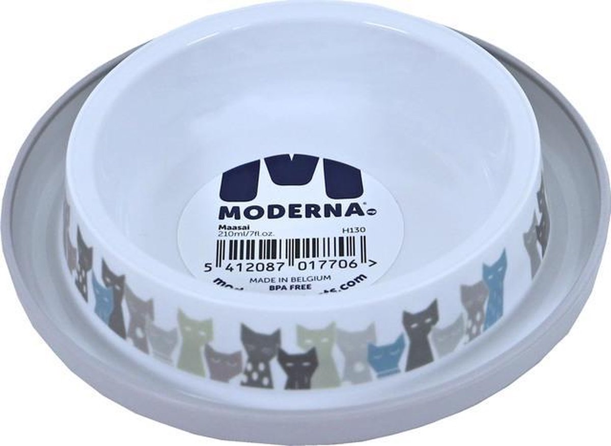 Drinkschaaltje voor kat of kleine hond Maasai motief
