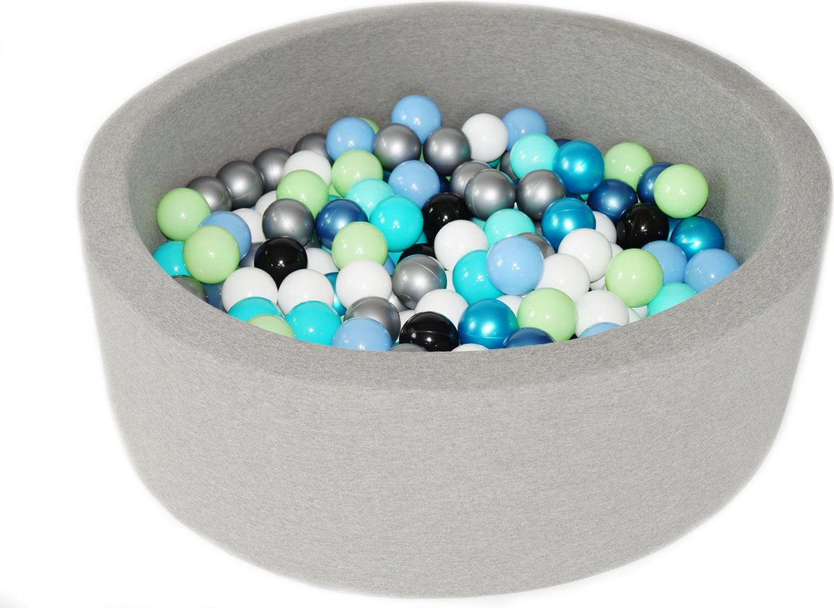 Ballenbad 90x30cm inclusief 200 ballen - Licht grijs: wit