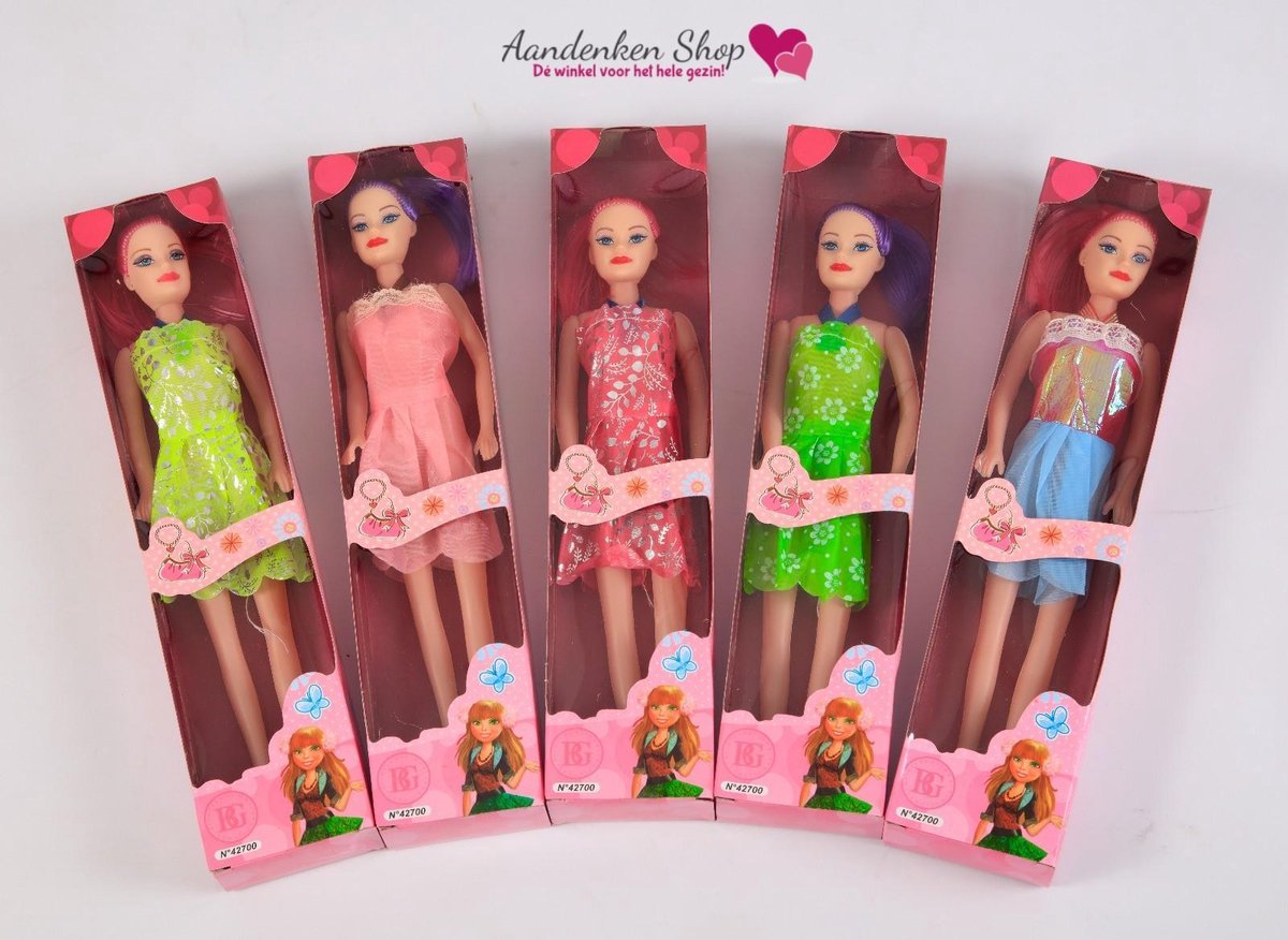 Speelpop Barbie - roze / paars haar