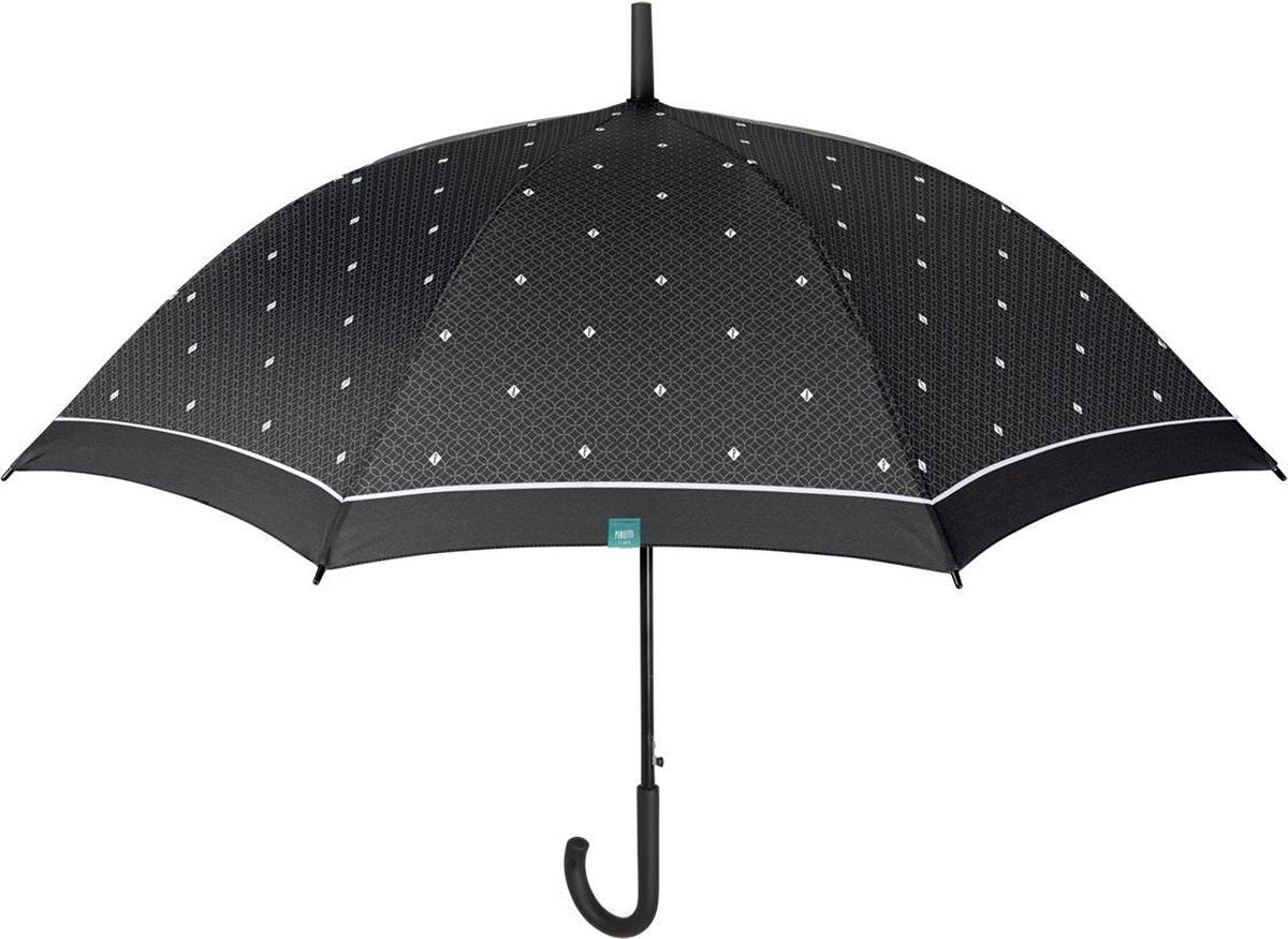 Perletti Golfparaplu Geometrisch Automatisch 116 Cm Fiberglas Zwart