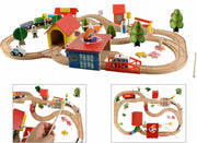 Luxe Houten Treinbaan Set - Trein Spoorbaan Met Treinrails Station & Onderdelen