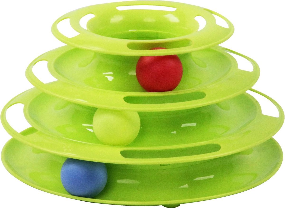 Pawise Track Tower - Kattenspeelgoed - 25x25x12 cm Groen