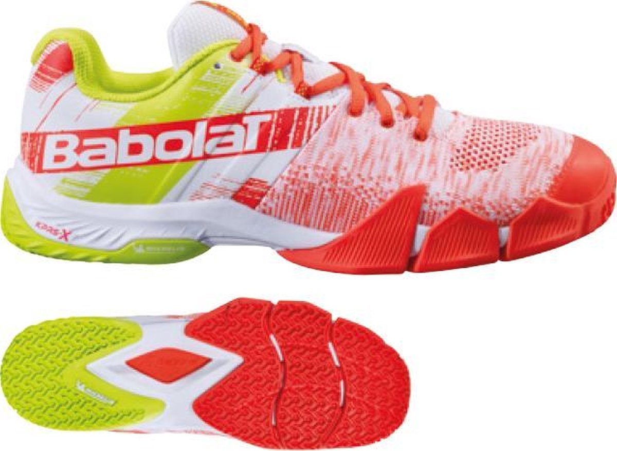 Babolat Movea heren padelschoen - wit/rood/geel - maat 46
