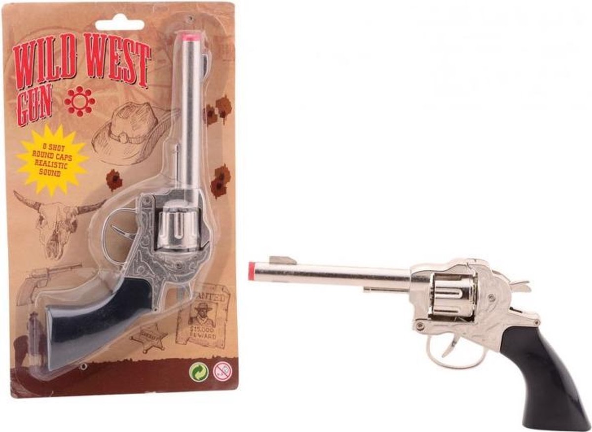 Cowboy pistool met 8 shots klein