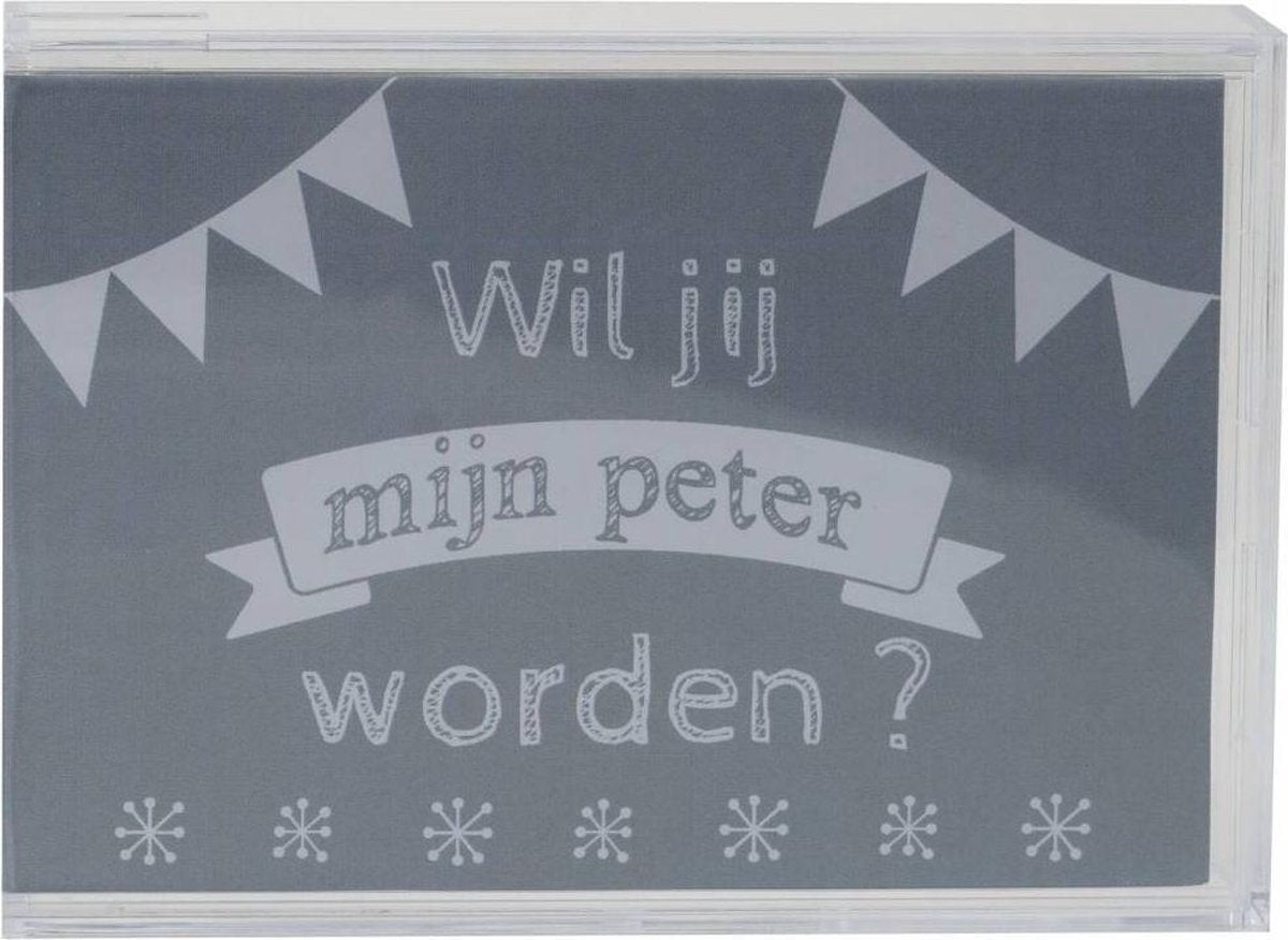 Transparante spaarpot Wil jij mijn Peter worden ? Model: Peter