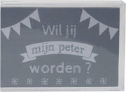 Transparante spaarpot Wil jij mijn Peter worden ? Model: Peter
