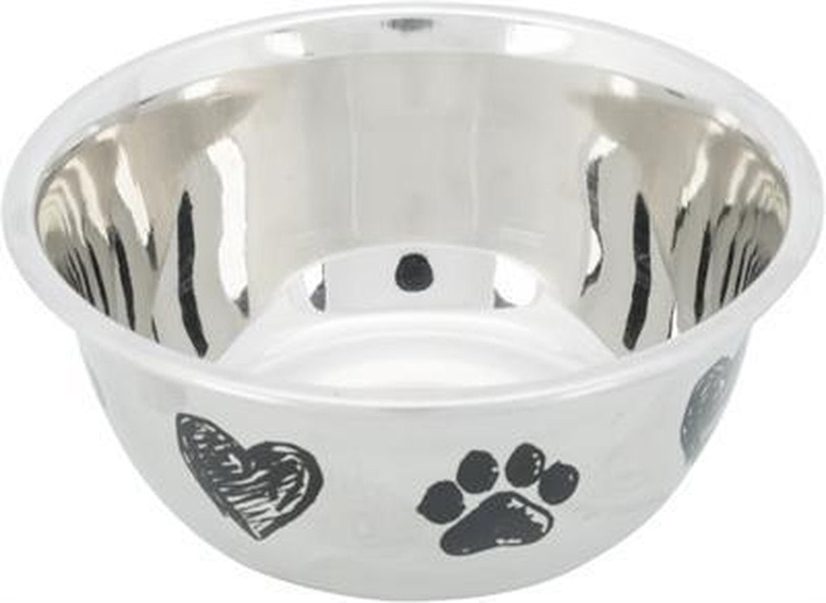 TRIXIE | Trixie Voerbak Hond Print Schets Hart Pootje Gepoedercoat