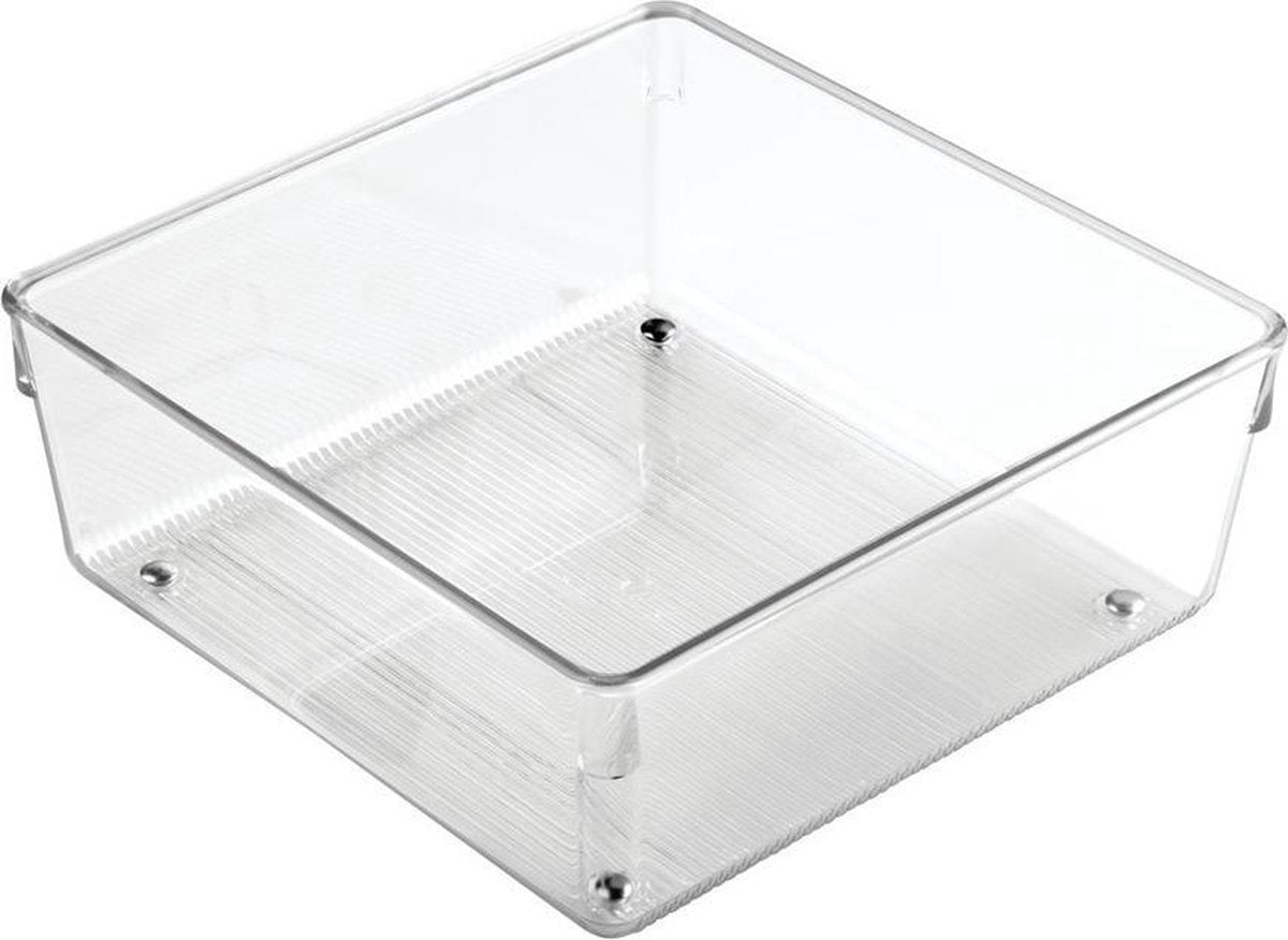 Ladebakjes transparant 8 cm hoog iDesign - Linus