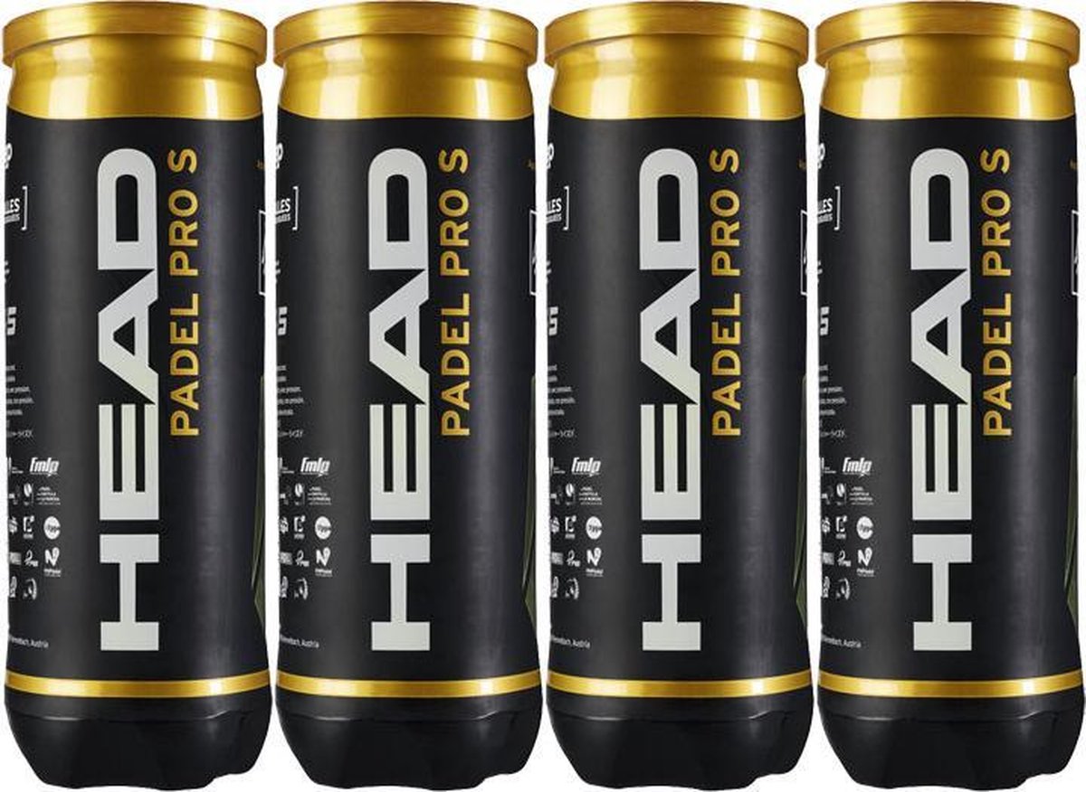 Head Padel Pro S padelballen padel - World Padel Tour padel ballen - 4 blikken = 12 ballen