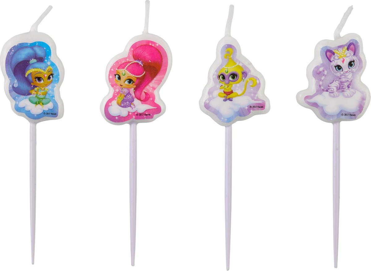 AMSCAN - 4 mini Shimmer + Shine kaarsjes - Decoratie > Taartdecoraties