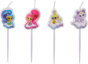 AMSCAN - 4 mini Shimmer + Shine kaarsjes - Decoratie > Taartdecoraties