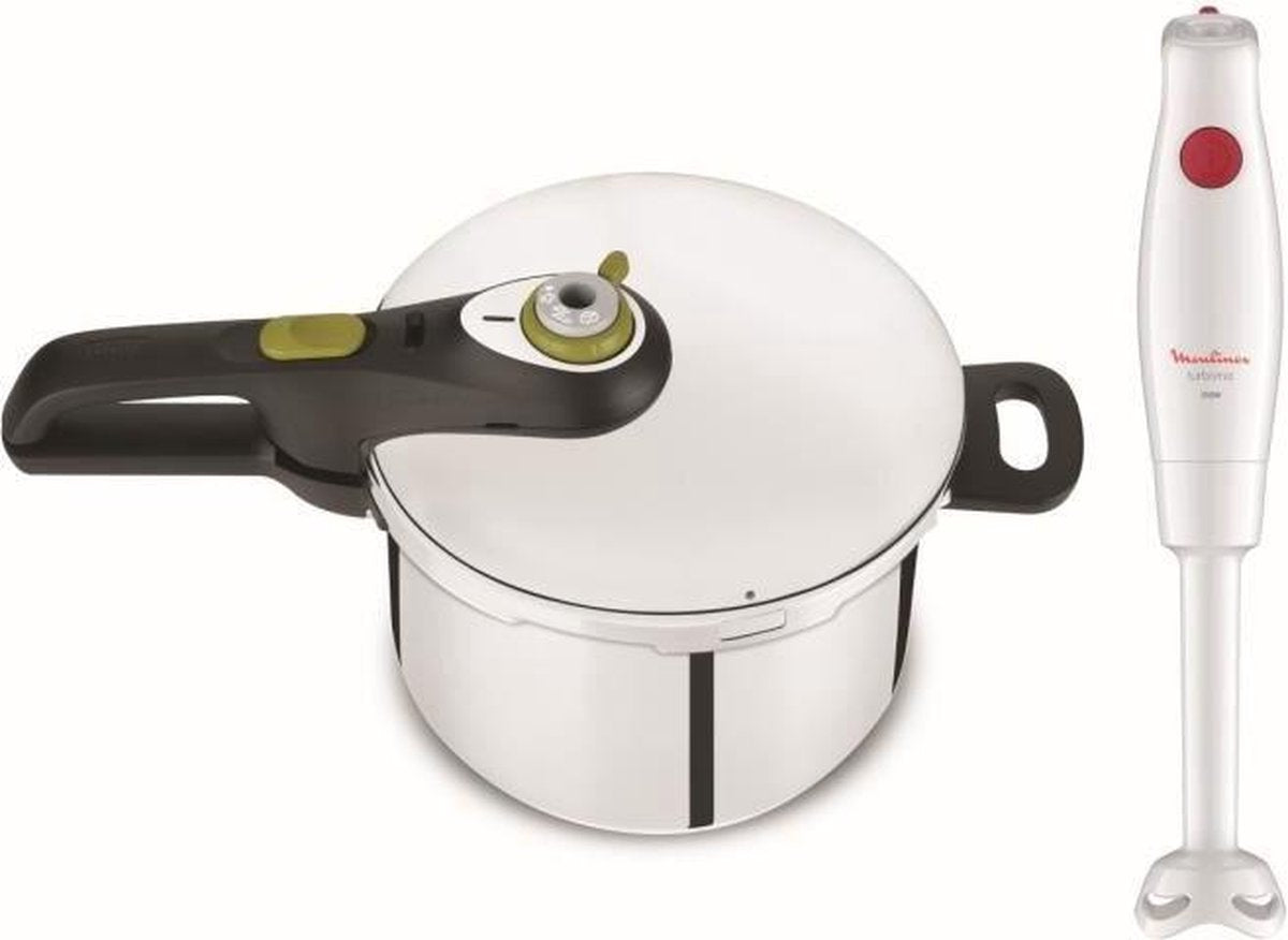 TEFAL YY4127FA Snelkookpan Snelkookpan SECURE 5 NEO Alle vuren inclusief inductie - capaciteit 8L + Moulinex-staafmixer