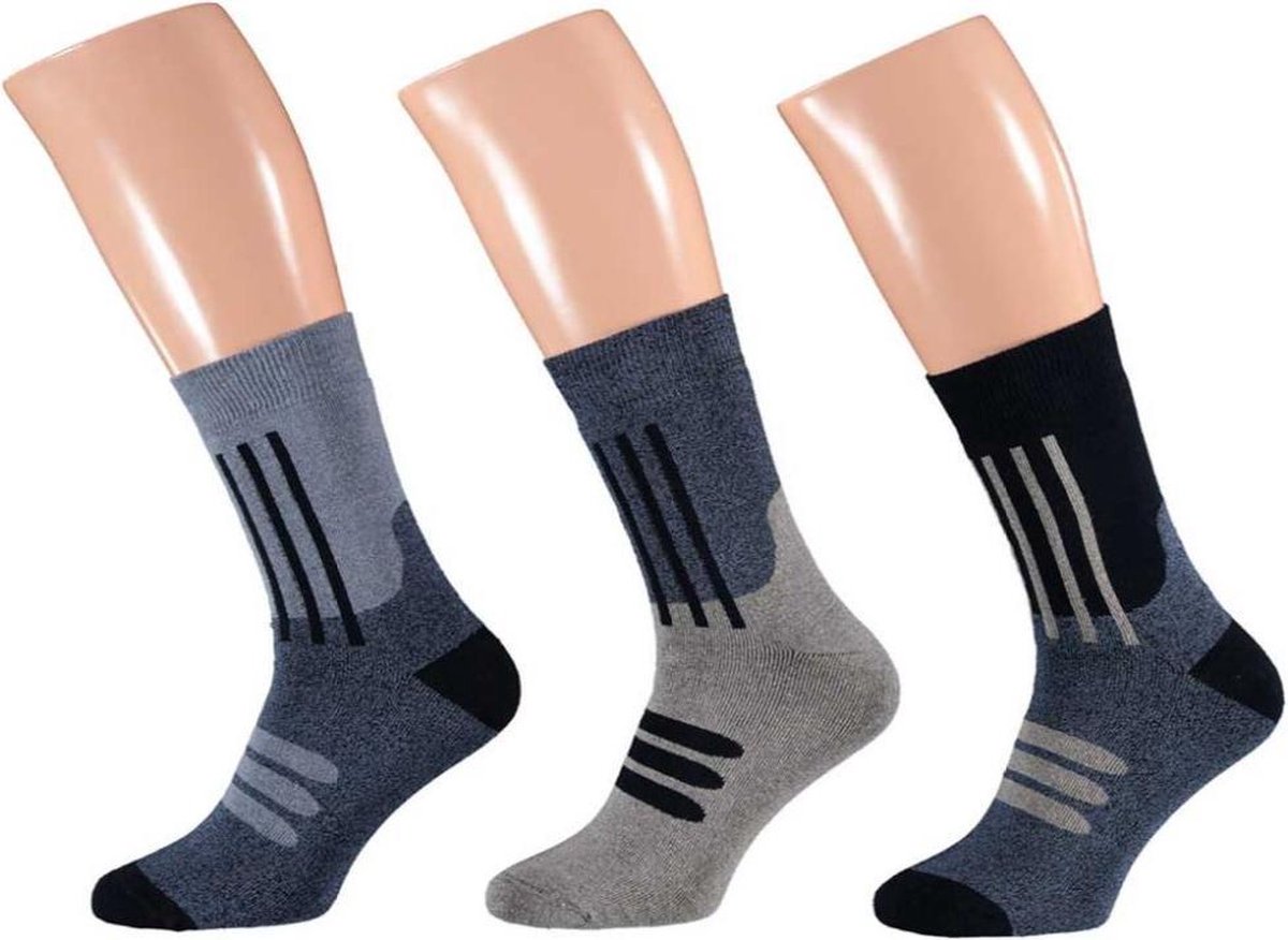 Apollo Laarzensokken Casual Terry Polyester Blauw/zwart Mt 42-47