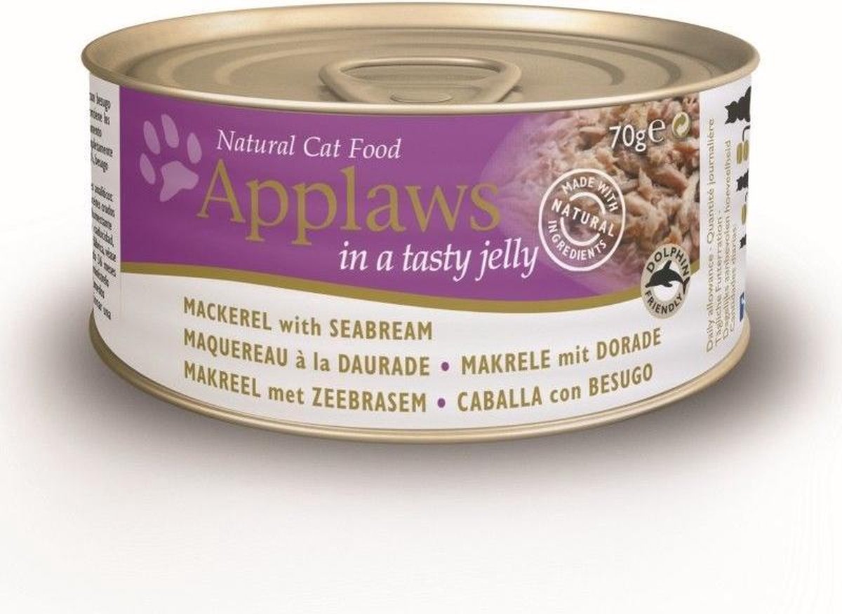 Applaws Blik Cat Jelly 70 gram Smaak - MACKEREL & SEABREAM